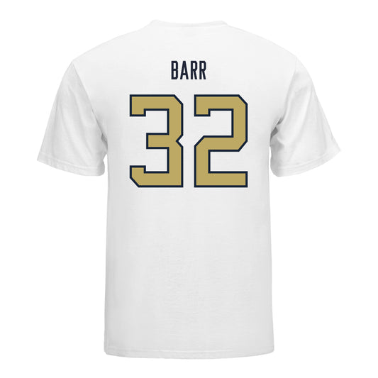 Georgia Tech Yellow Jackets #32 Jayden Barr Student Athlete Football T-Shirt In White - Back View