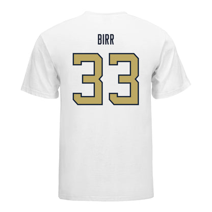 Georgia Tech Yellow Jackets #33 Aidan Birr Student Athlete Football T-Shirt In White - Back View