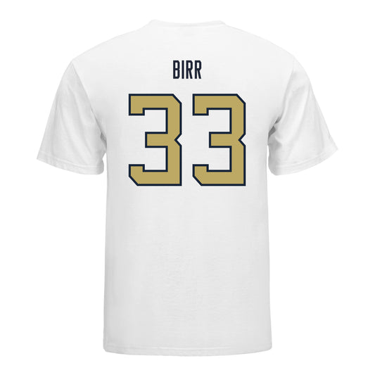Georgia Tech Yellow Jackets #33 Aidan Birr Student Athlete Football T-Shirt In White - Back View
