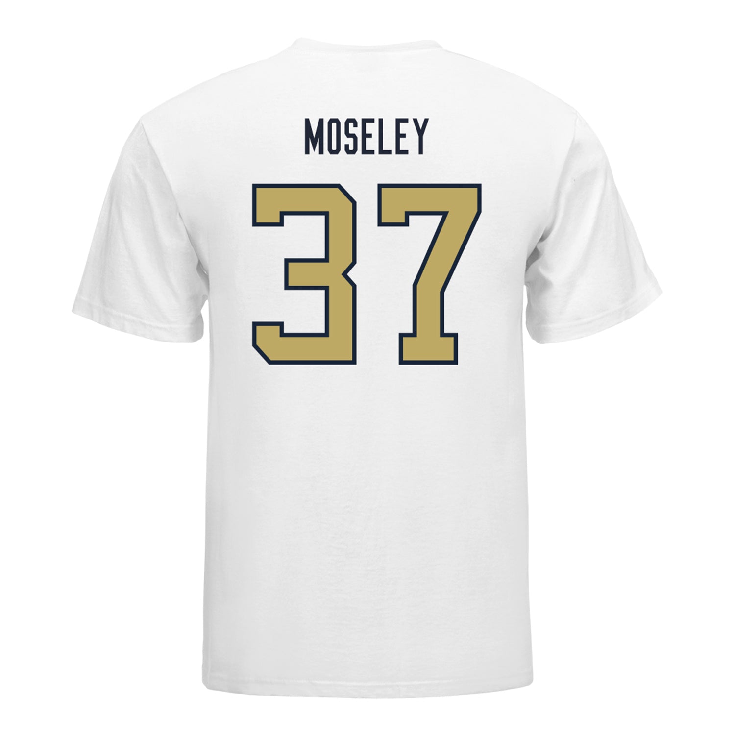 Georgia Tech Yellow Jackets #37 Joseph Moseley Student Athlete Football T-Shirt In White - Back View
