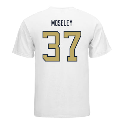 Georgia Tech Yellow Jackets #37 Joseph Moseley Student Athlete Football T-Shirt In White - Back View