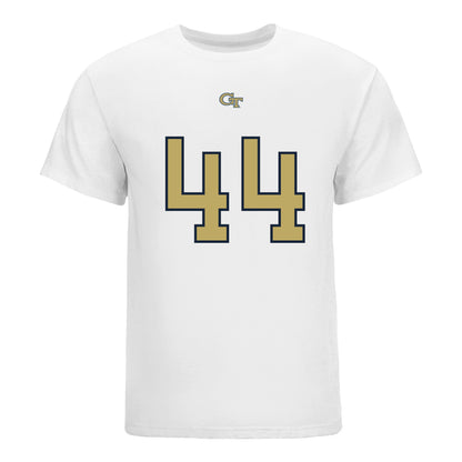Georgia Tech Yellow Jackets #44 Kyle Efford Student Athlete Football T-Shirt In White - Front View