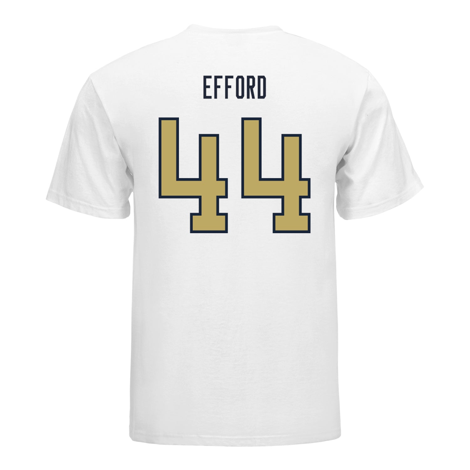 Georgia Tech Yellow Jackets #44 Kyle Efford Student Athlete Football T-Shirt In White - Back View