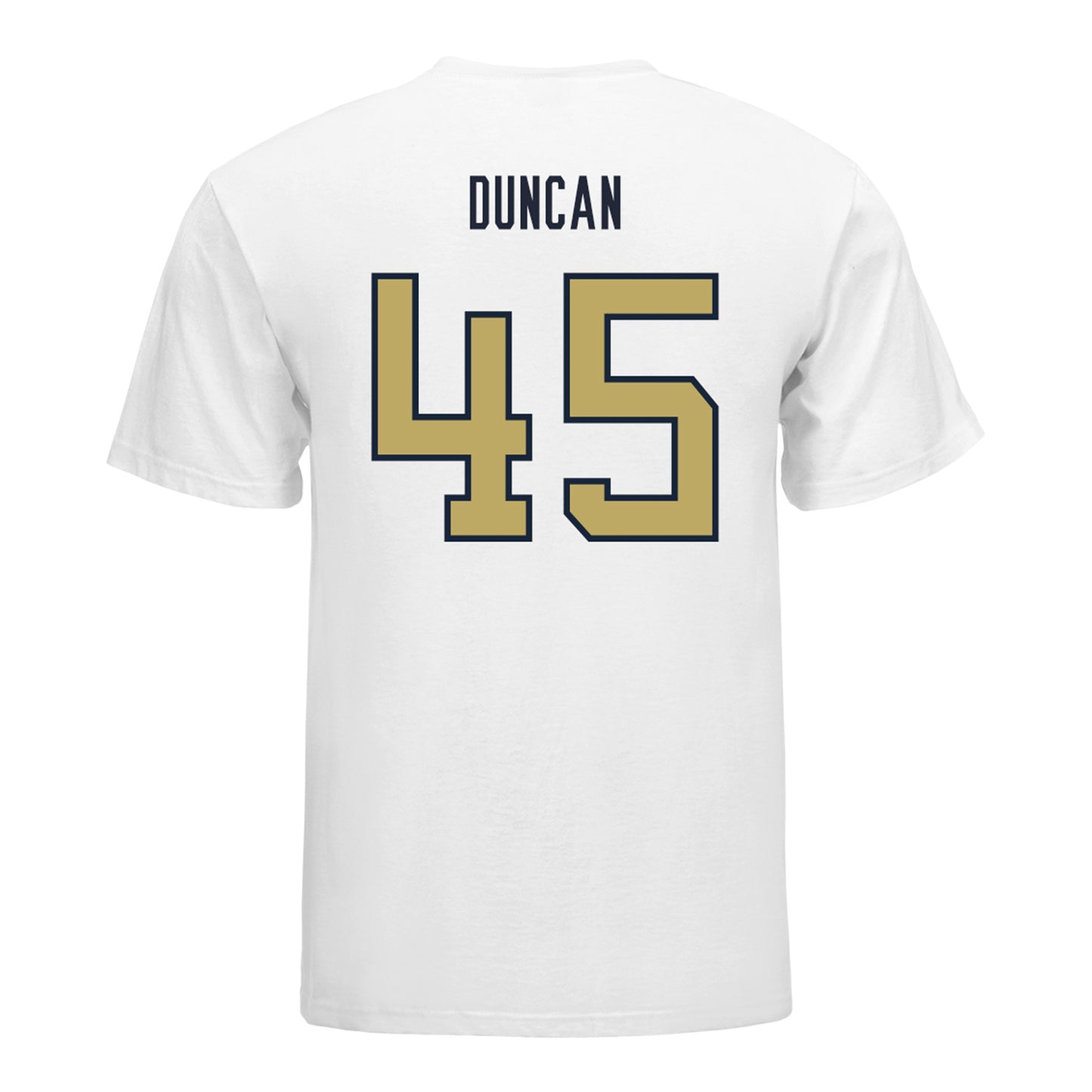 Georgia Tech Yellow Jackets #45 Bayler Duncan Student Athlete Football T-Shirt In White - Back View