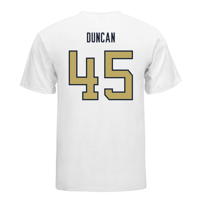 Georgia Tech Yellow Jackets #45 Bayler Duncan Student Athlete Football T-Shirt In White - Back View