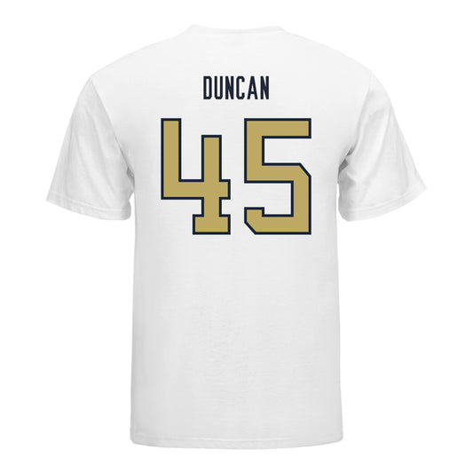 Georgia Tech Yellow Jackets #45 Bayler Duncan Student Athlete Football T-Shirt In White - Back View