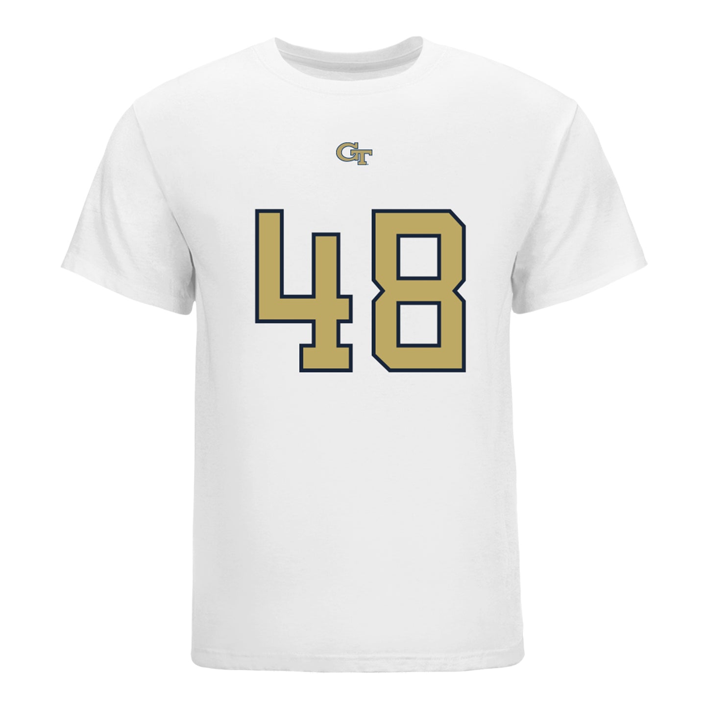Georgia Tech Yellow Jackets #48 Joseph Stoever Student Athlete Football T-Shirt In White - Front View