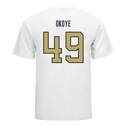 Georgia Tech Yellow Jackets #49 Chuma Okoye Student Athlete Football T-Shirt In White - Back View