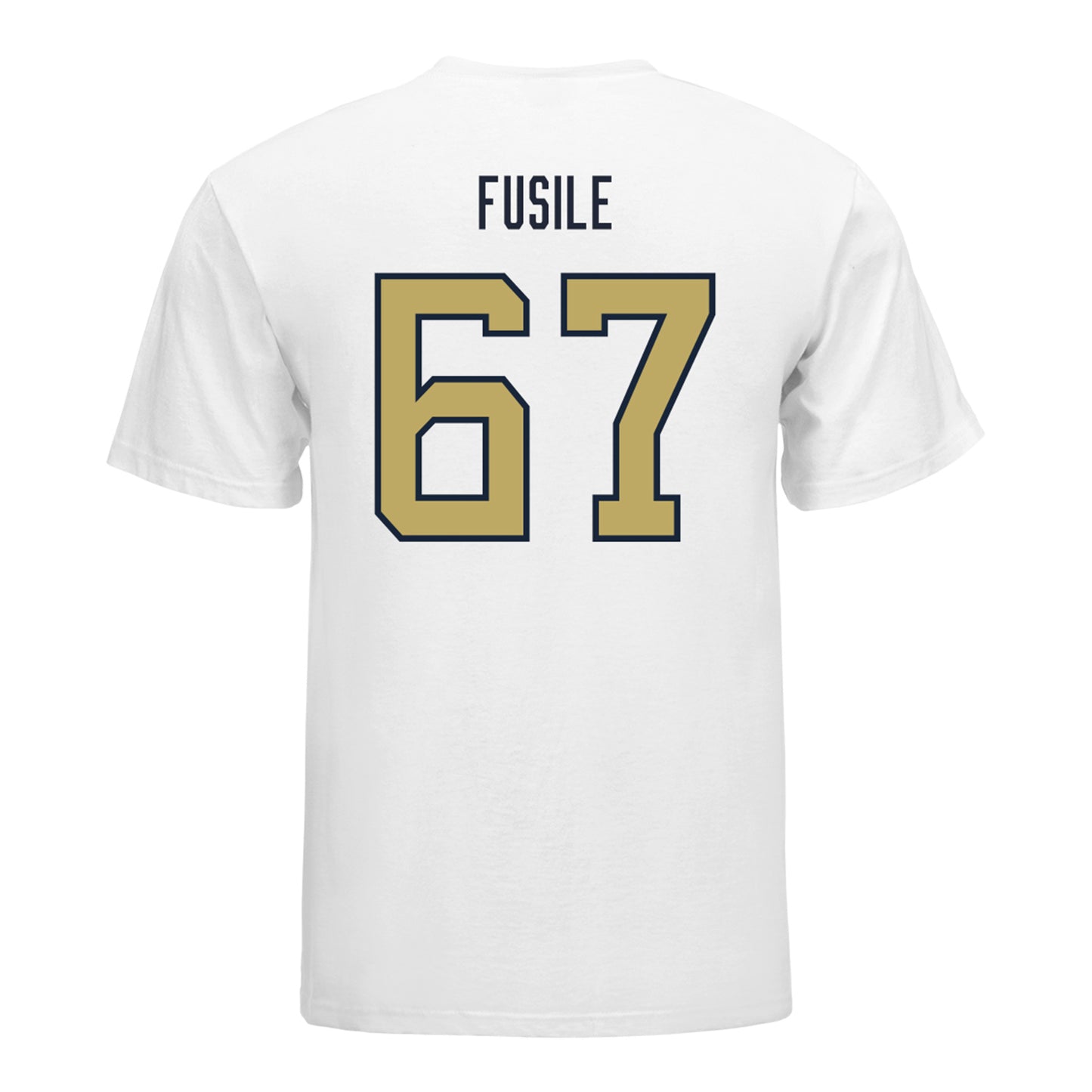 Georgia Tech Yellow Jackets #67 Joe Fusile Student Athlete Football T-Shirt In White - Back View