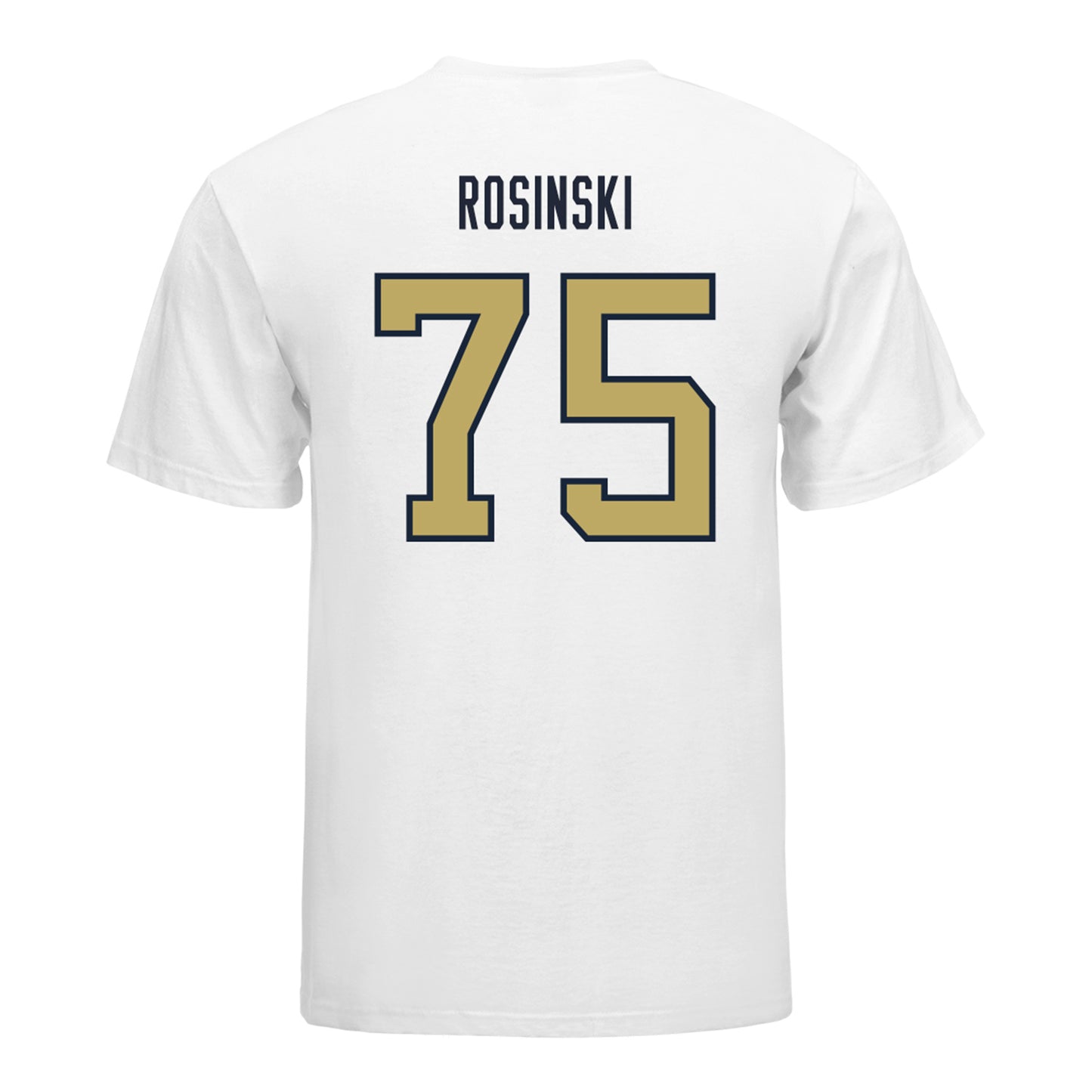 Georgia Tech Yellow Jackets #75 Andrew Rosinski Student Athlete Football T-Shirt In White - Back View