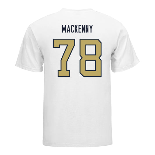 Georgia Tech Yellow Jackets #78 Ethan Mackenny Student Athlete Football T-Shirt In White - Back View