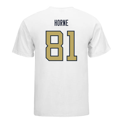 Georgia Tech Yellow Jackets #81 Trey Horne Student Athlete Football T-Shirt In White - Back View