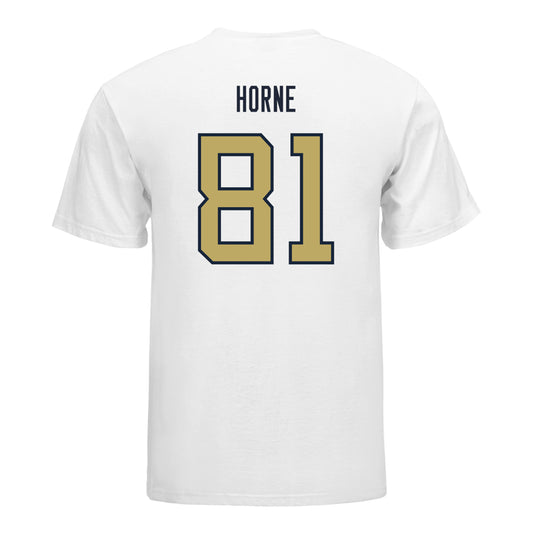 Georgia Tech Yellow Jackets #81 Trey Horne Student Athlete Football T-Shirt In White - Back View