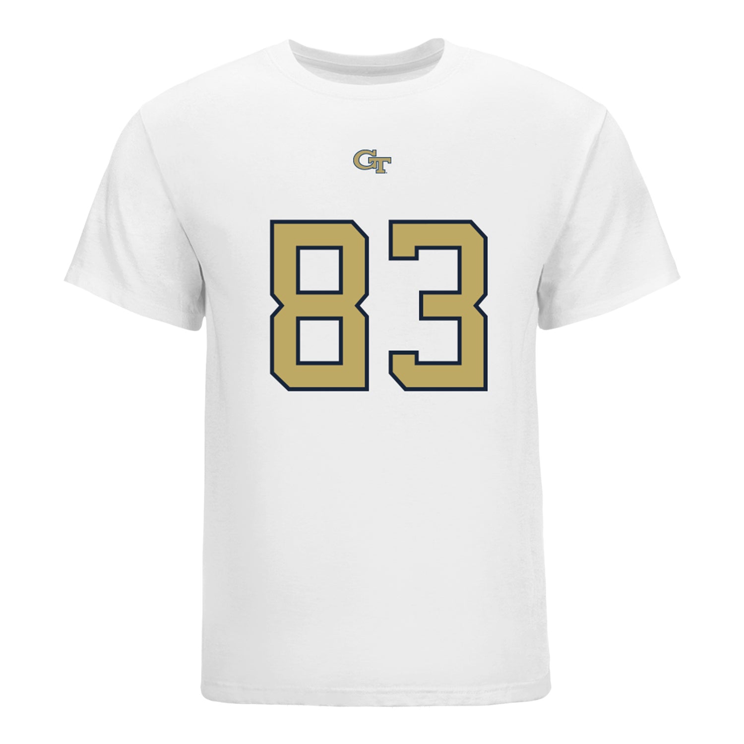 Georgia Tech Yellow Jackets #83 Blake Ragsdale Student Athlete Football T-Shirt In White - Front View