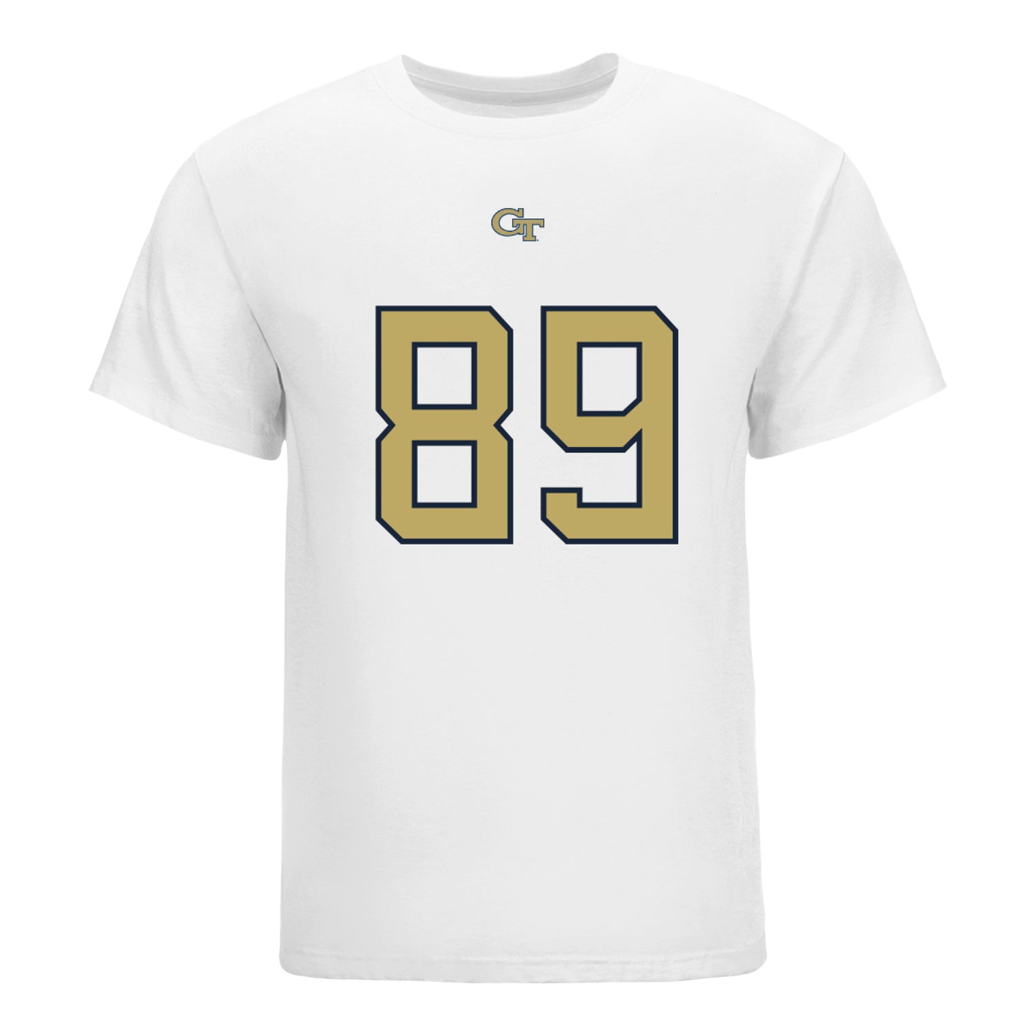 Georgia Tech Yellow Jackets #89 Chris Elko Student Athlete Football T-Shirt In White - Front View