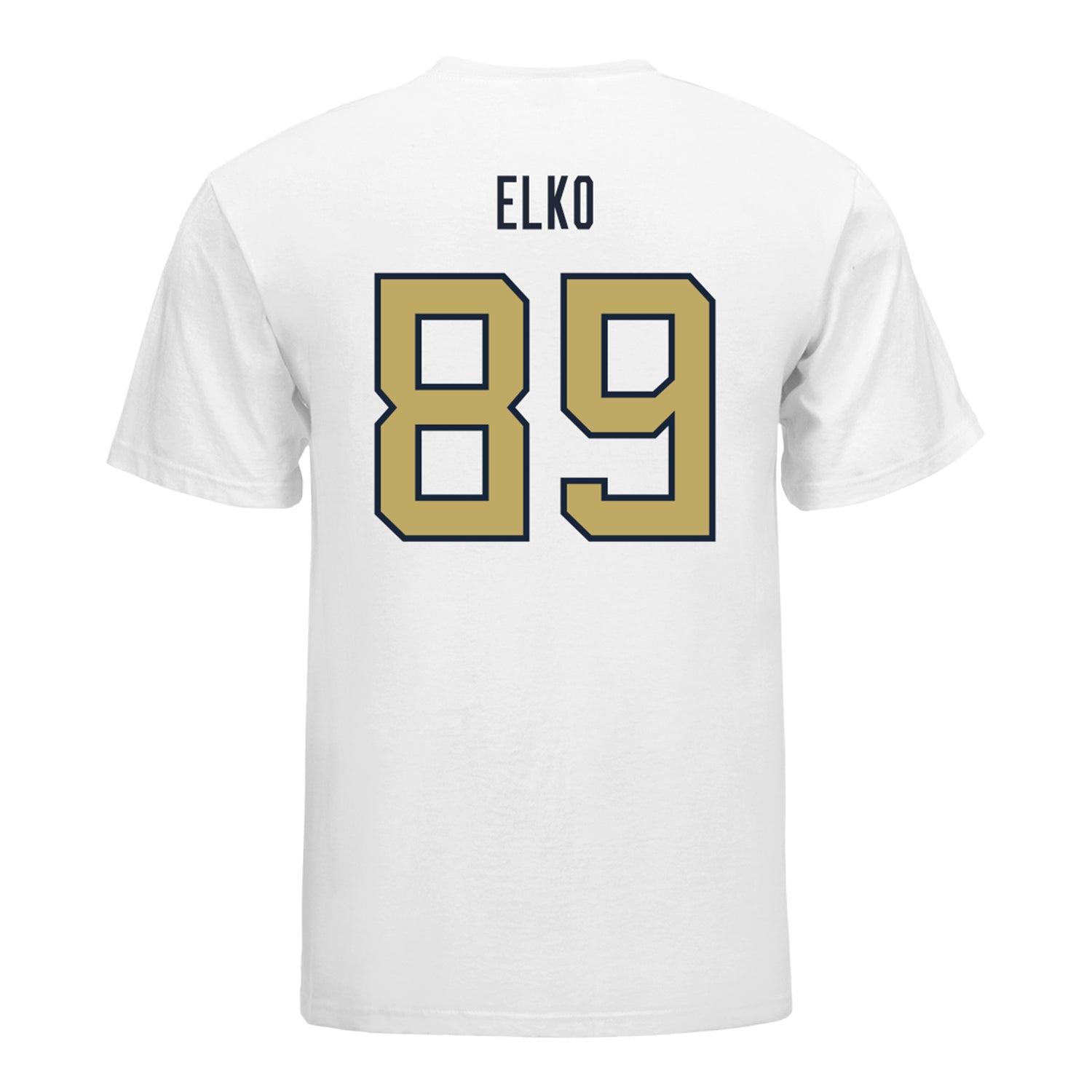 Georgia Tech Yellow Jackets #89 Chris Elko Student Athlete Football T-Shirt In White - Back View