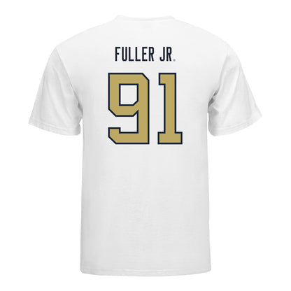 Georgia Tech Yellow Jackets #91 Andre Fuller Jr. Student Athlete Football T-Shirt In White - Back View
