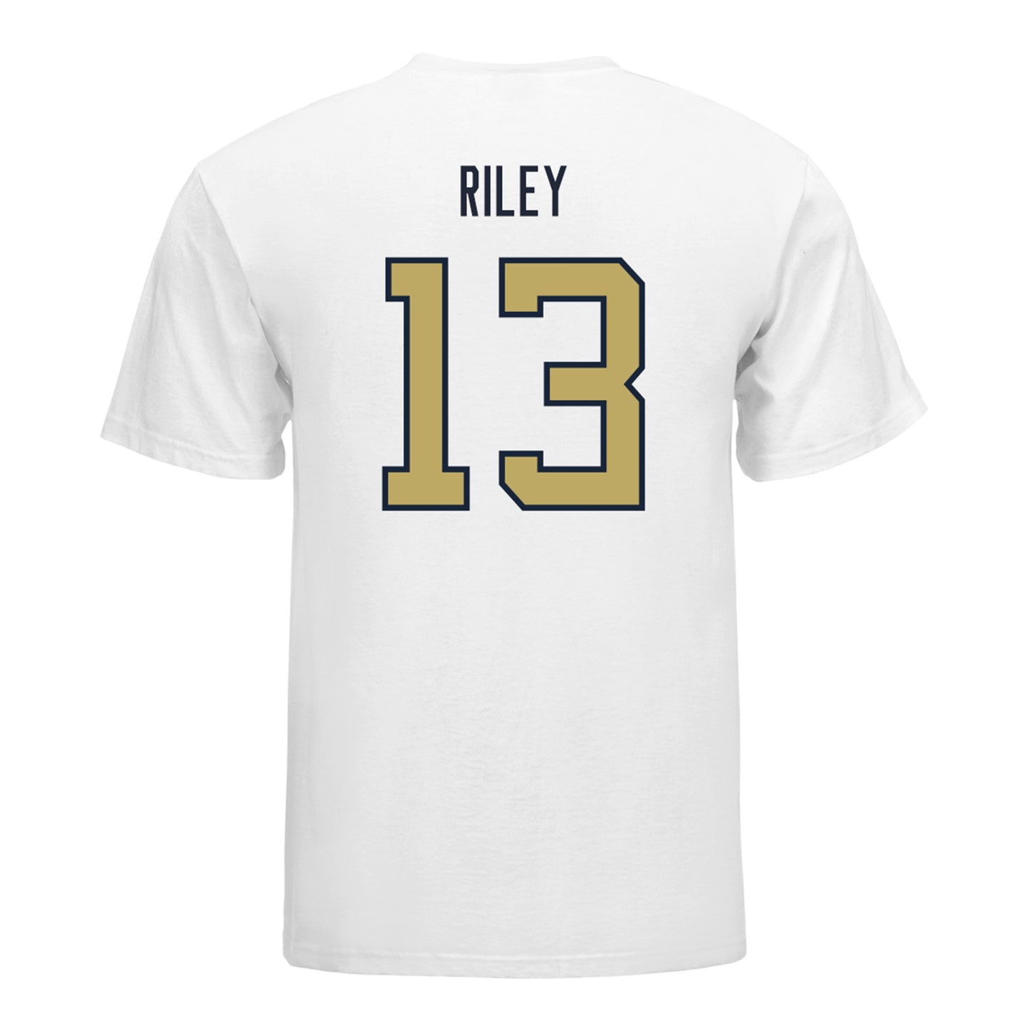 Georgia Tech Yellow Jackets #13 Savion Riley Student Athlete Football T-Shirt In White - Back View