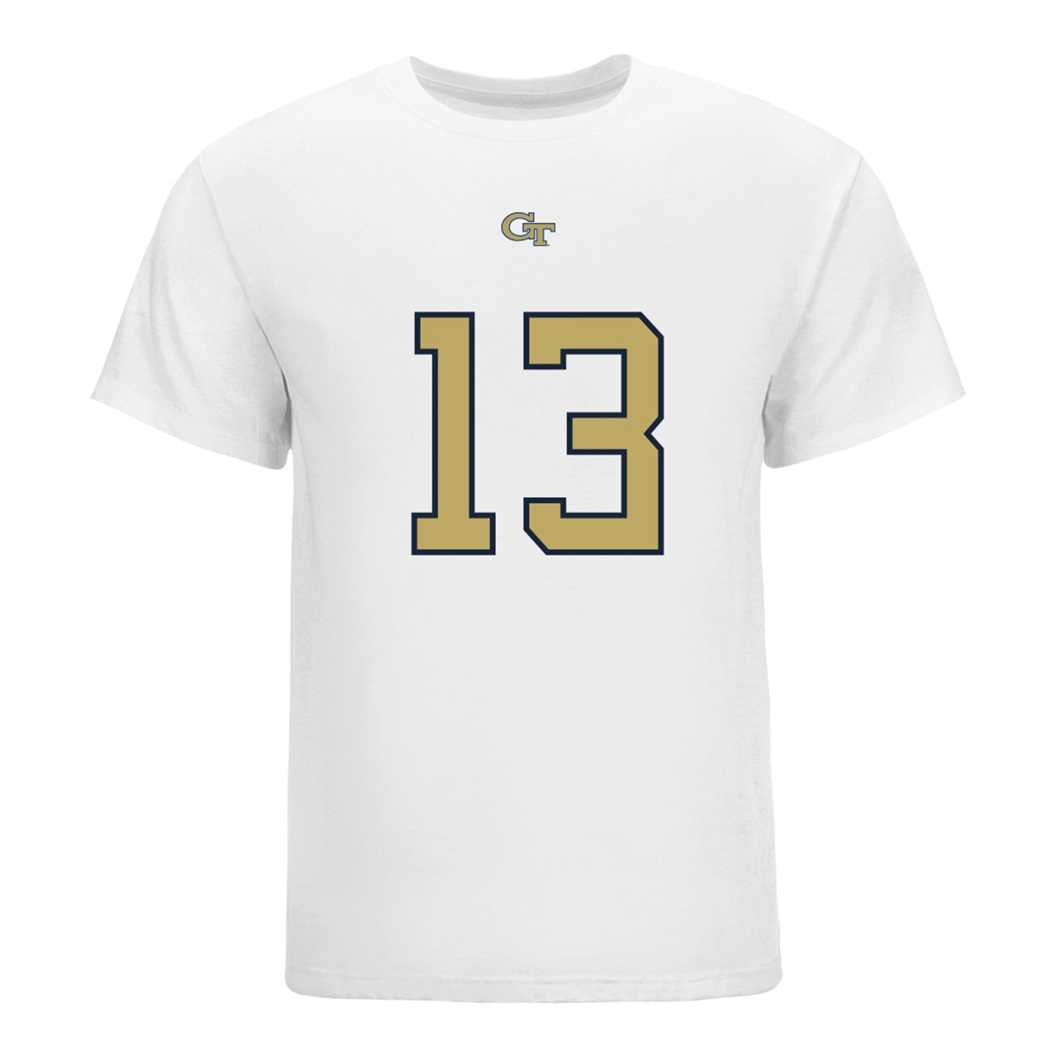 Georgia Tech Yellow Jackets #13 Rahkeem Smith Student Athlete Football T-Shirt In White - Front View