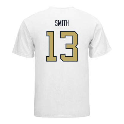 Georgia Tech Yellow Jackets #13 Rahkeem Smith Student Athlete Football T-Shirt In White - Back View