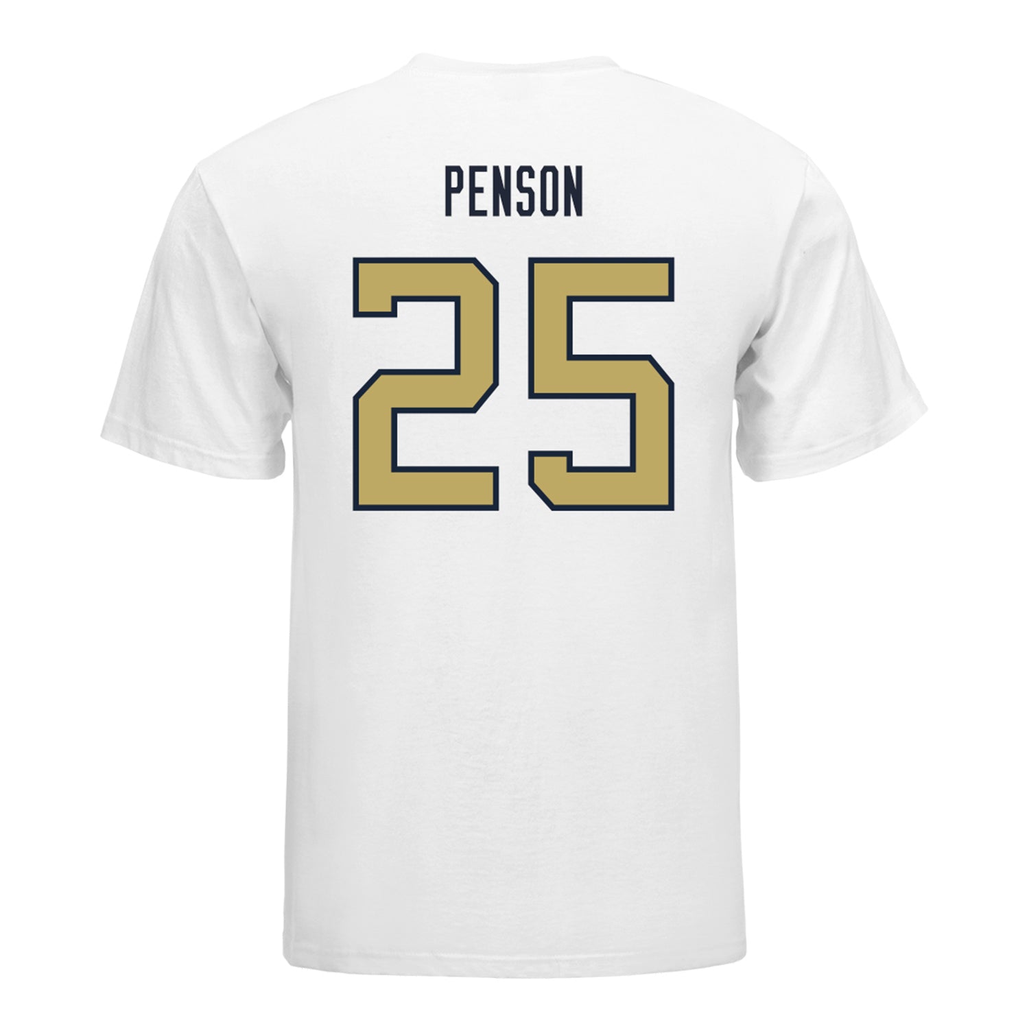 Georgia Tech Yellow Jackets #25 Dalen Penson Student Athlete Football T-Shirt In White - Back View