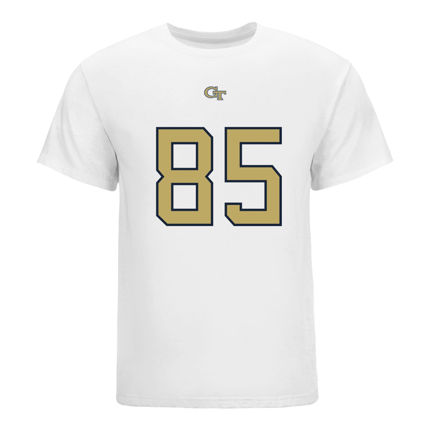 Georgia Tech Yellow Jackets #85 Jordan Allen Student Athlete Football T-Shirt In White - Front View