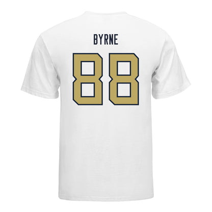 Georgia Tech Yellow Jackets #88 J.T. Byrne Student Athlete Football T-Shirt In White - Back View