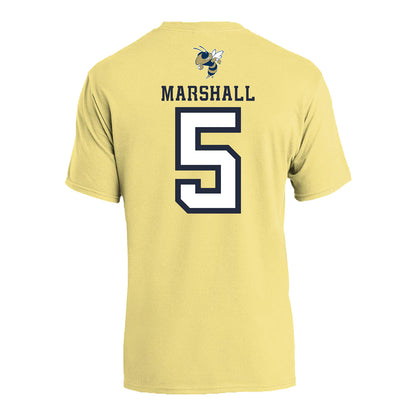 Georgia Tech Men's Basketball Student Athlete T-Shirt #5 Peyton Marshall - Back View