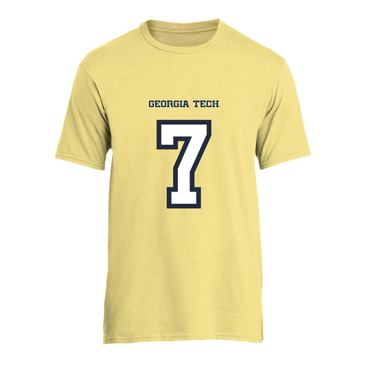 Georgia Tech Men's Basketball Student Athlete T-Shirt #7 Chas Kelley III - Front View