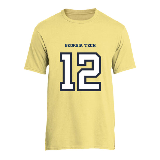 Georgia Tech Men's Basketball Student Athlete T-Shirt #12 Kam Craft - Front View