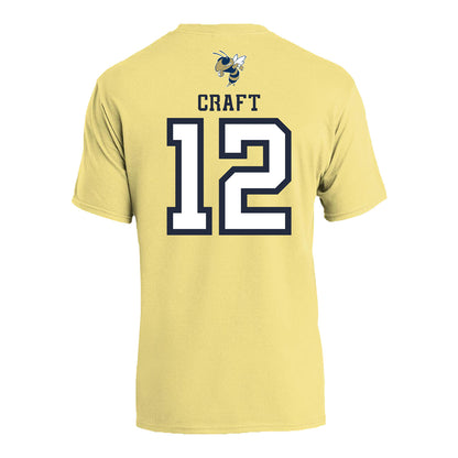 Georgia Tech Men's Basketball Student Athlete T-Shirt #12 Kam Craft - Back View