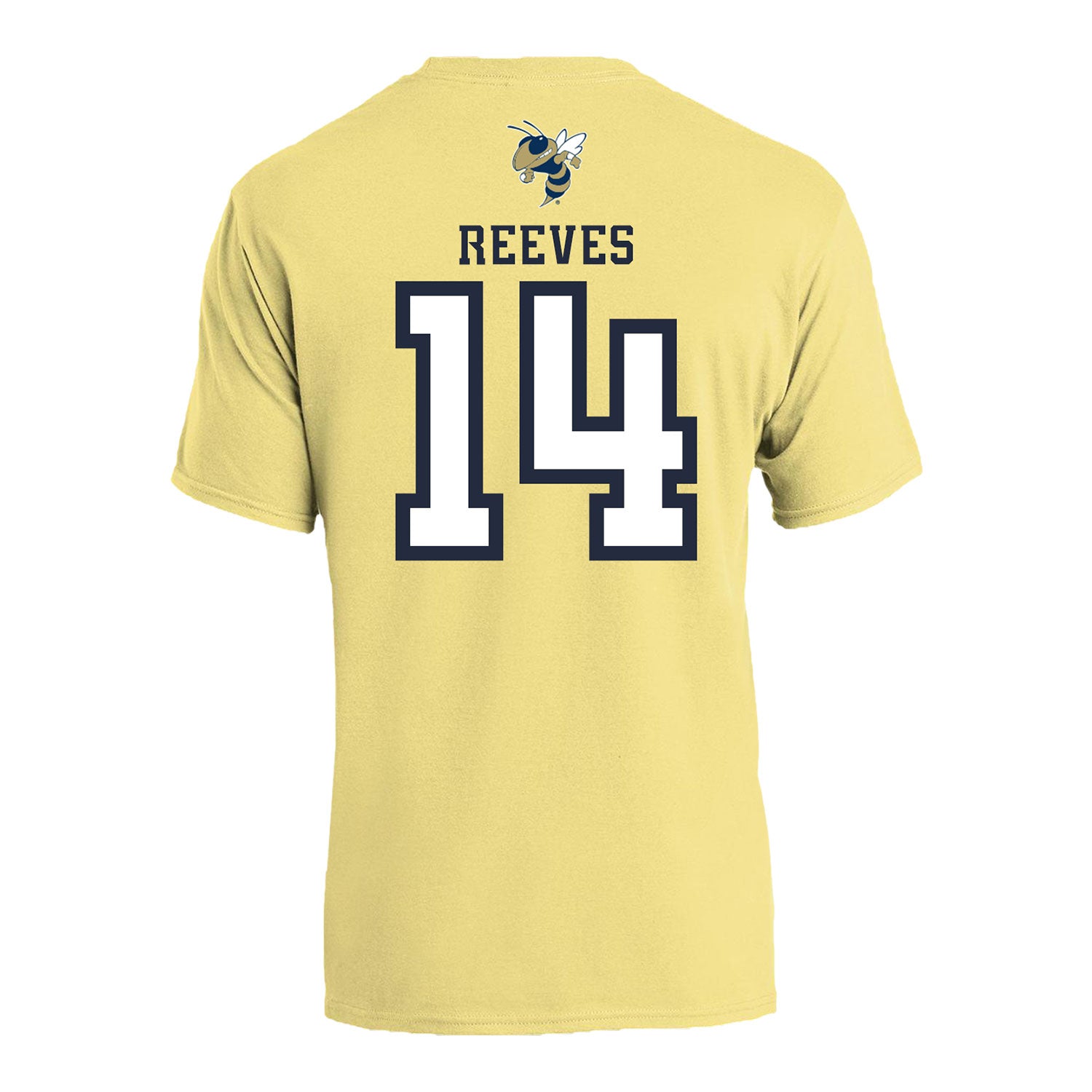 Georgia Tech Men's Basketball Student Athlete T-Shirt #14 Kowacie Reeves- Back View