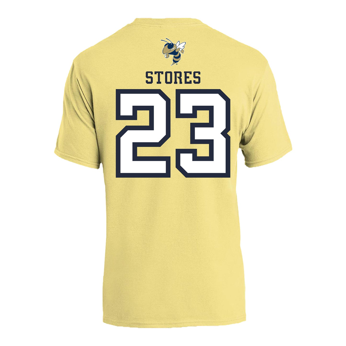 Georgia Tech Men's Basketball Student Athlete T-Shirt #23 Brandon Stores In Gold - Back View