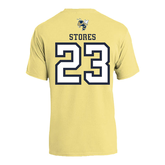 Georgia Tech Men's Basketball Student Athlete T-Shirt #23 Brandon Stores In Gold - Back View