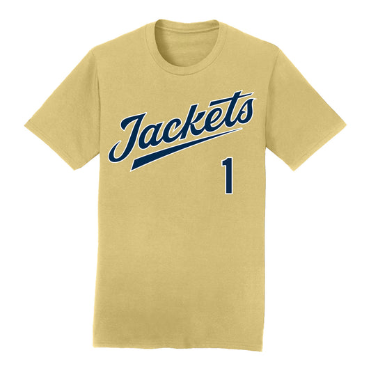 Georgia Tech Softball Student Athlete T-Shirt #1 Abigail McKinnis - Front View
