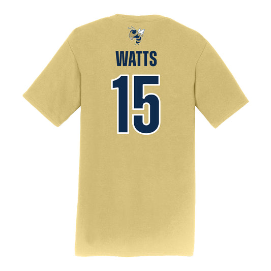Georgia Tech Softball Student Athlete T-Shirt #15 Sydnie Watts - Back View