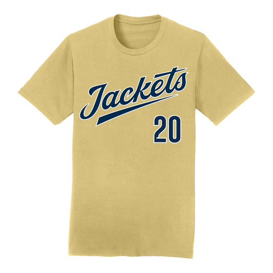 Georgia Tech Softball Student Athlete T-Shirt #20 Paige Carroll - Front View
