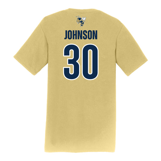Georgia Tech Softball Student Athlete T-Shirt #30 Madalyn Johnson - Back View