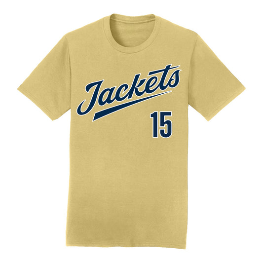 Georgia Tech Baseball Student Athlete T-Shirt #15 Cooper Underwood - Front View