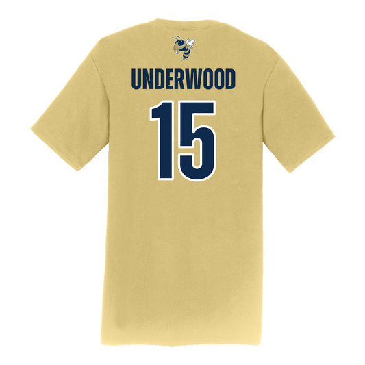 Georgia Tech Baseball Student Athlete T-Shirt #15 Cooper Underwood - Back View