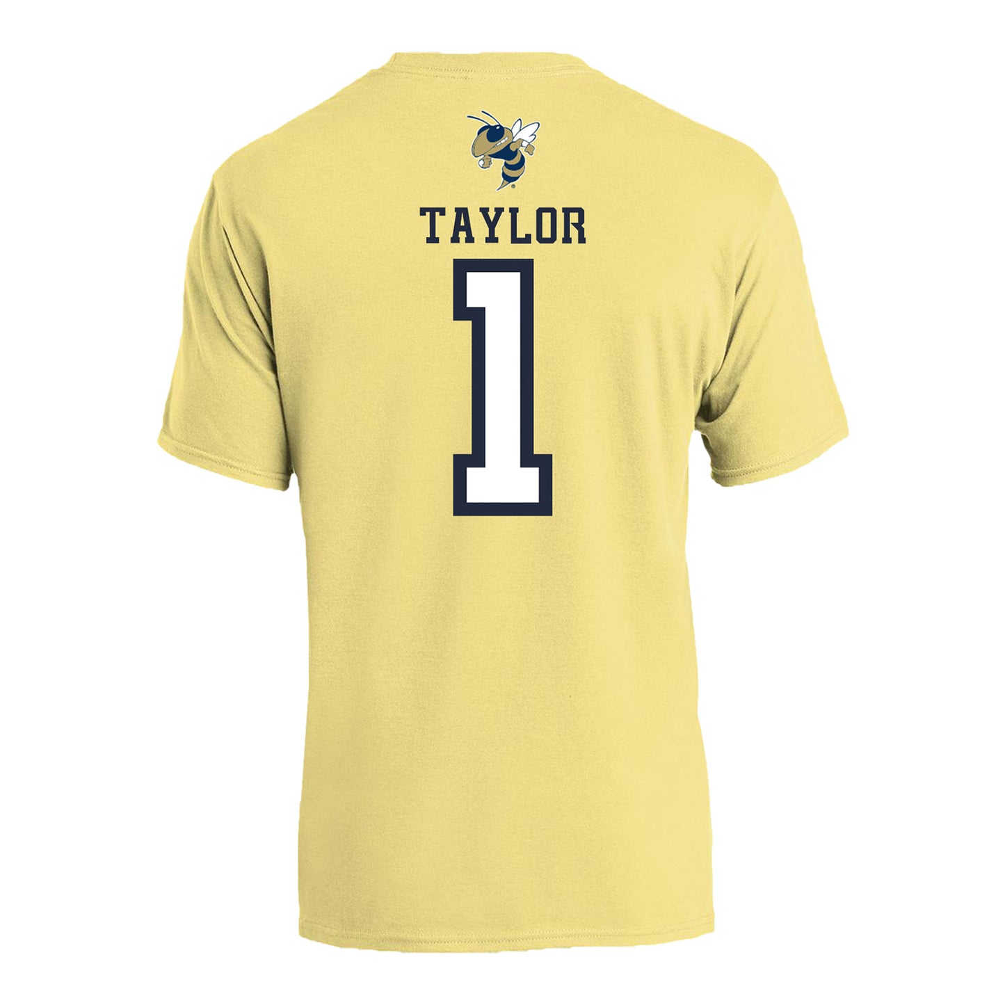 Georgia Tech  Women's Basketball Student Athlete T-Shirt #1 McKayla Taylor In Yellow - Back View