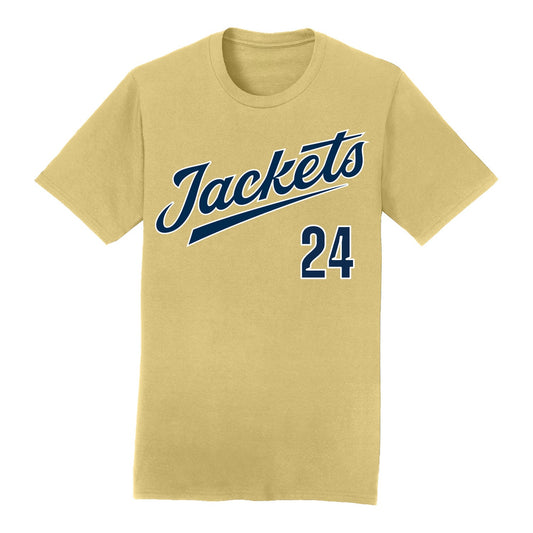 Georgia Tech Baseball Student Athlete T-Shirt #24 Jackson Blakely - Front View