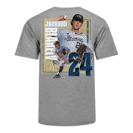 Georgia Tech Baseball Student Athlete #24 Jackson Blakely DUO T-Shirt