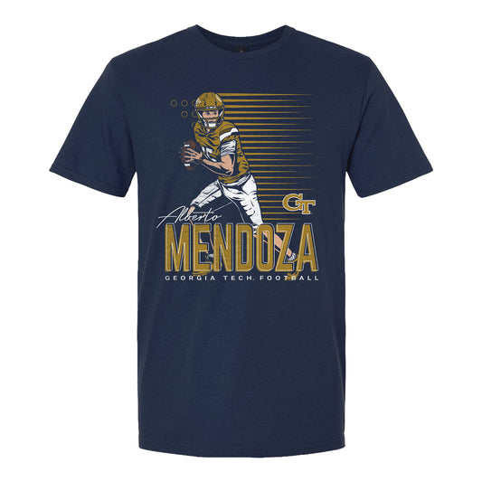 Georgia Tech Yellow Jackets Football Student Athlete #15 Alberto Mendoza Motion T-Shirt