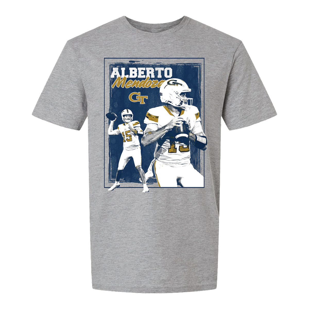 Youth Georgia Tech  Football Student Athlete #15 Alberto Mendoza Duo T-Shirt