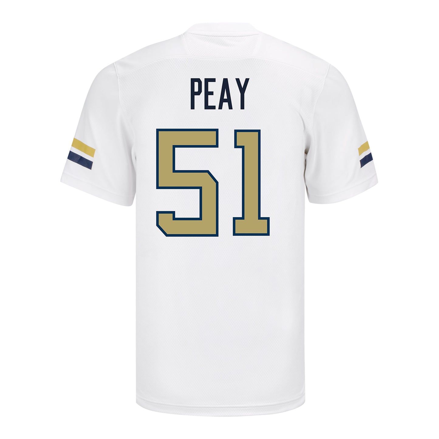 Georgia Tech Adidas Football Student Athlete #51 Kevin Peay White Football Jersey