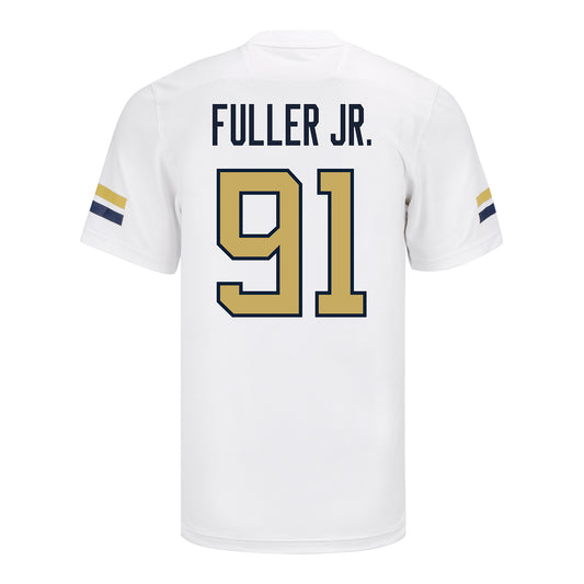 Georgia Tech Adidas Football Student Athlete #91 Andre Fuller Jr. White Football Jersey - Back View