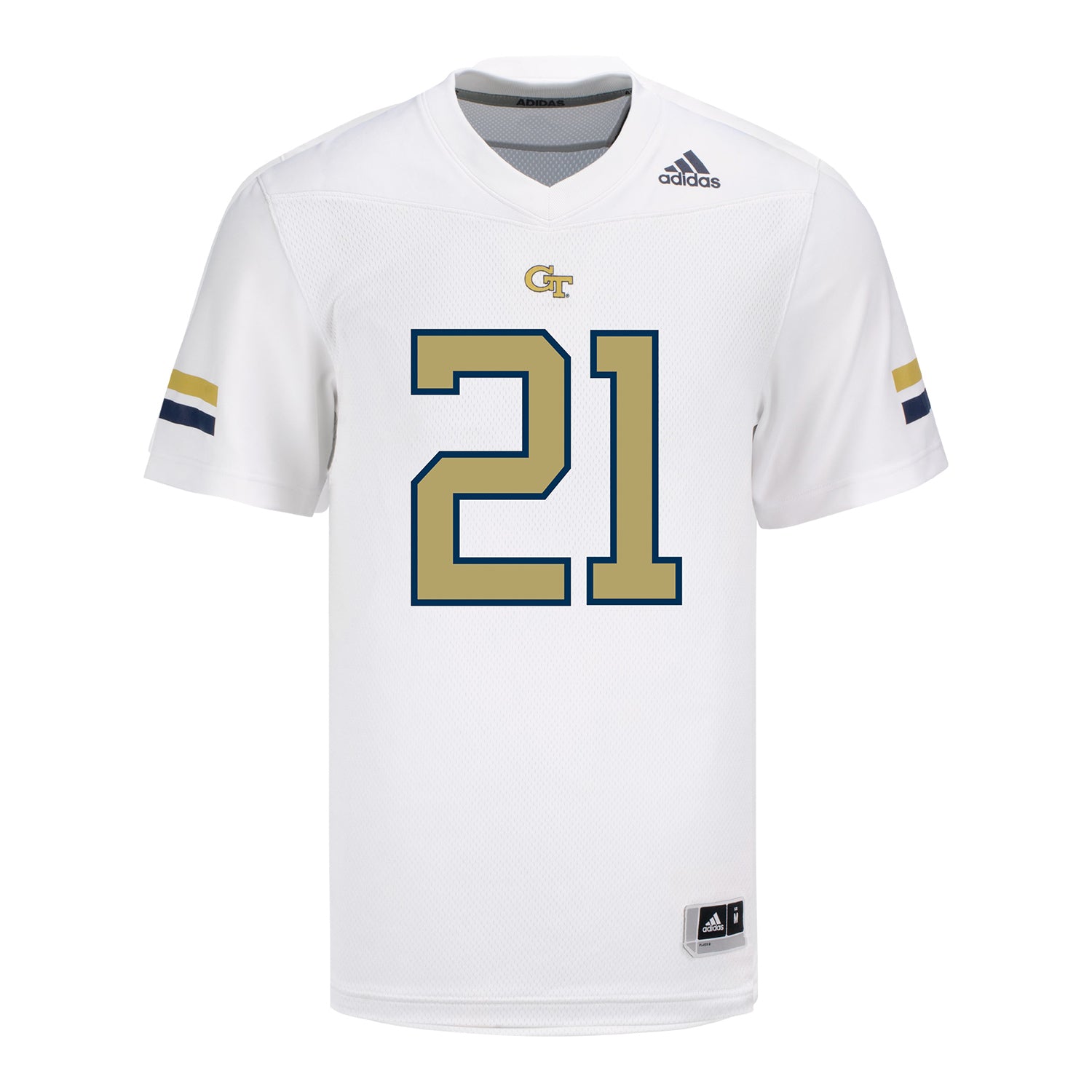 Georgia Tech Adidas Football Student Athlete #21 Elgin Sessions White Football Jersey In White - Front View