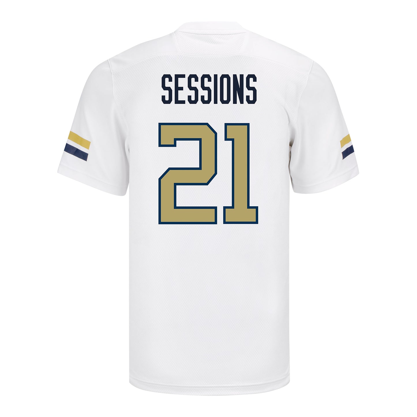 Georgia Tech Adidas Football Student Athlete #21 Elgin Sessions White Football Jersey In White - Back View
