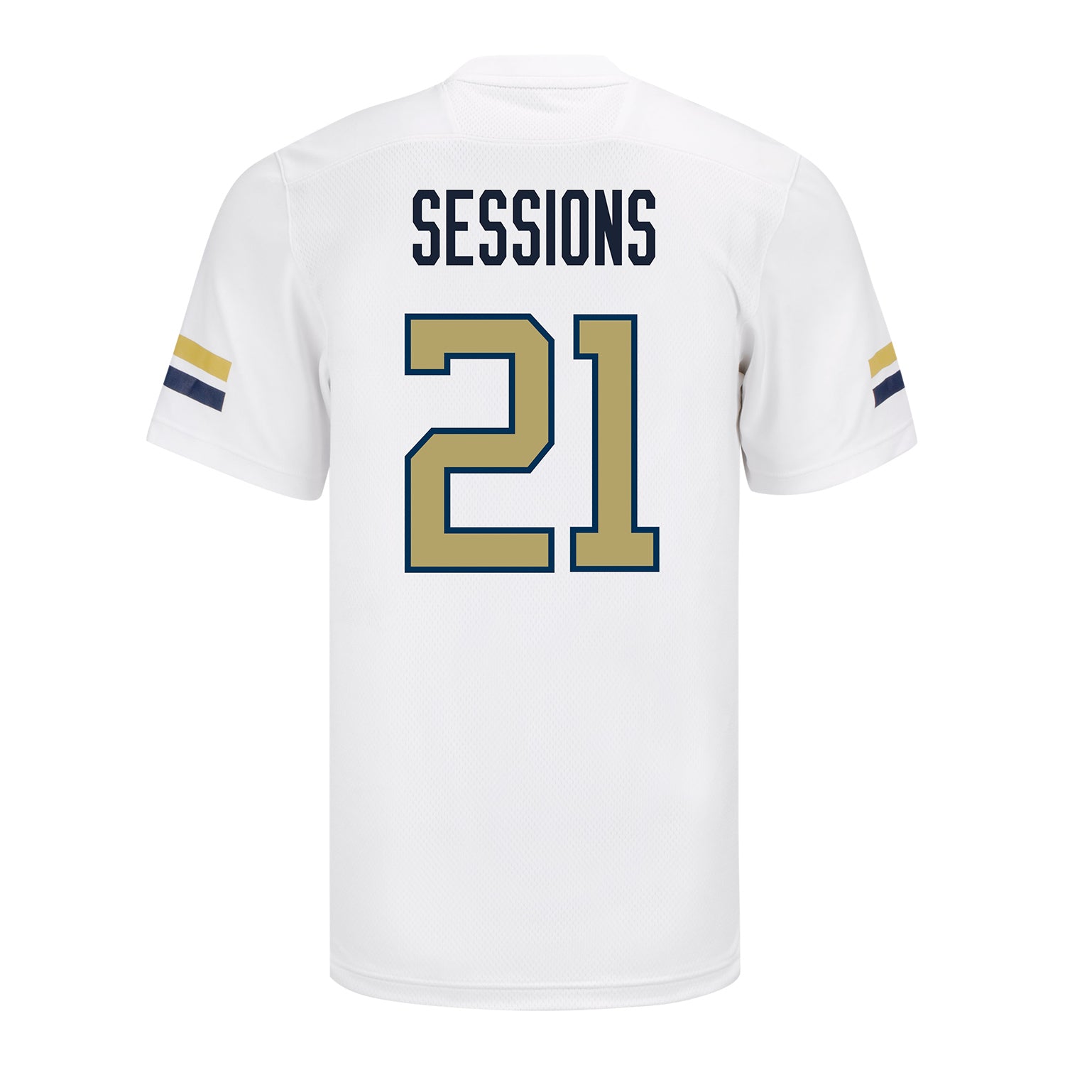 Georgia Tech Adidas Football Student Athlete #21 Elgin Sessions White Football Jersey In White - Back View